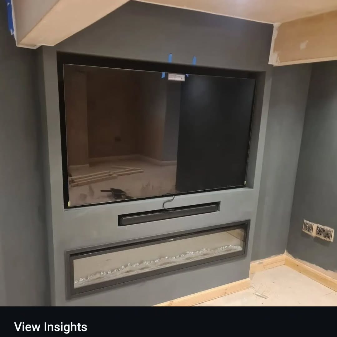 Bedroom feature wall with media unit